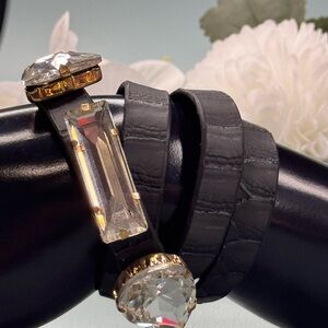 Black and Gold Artisanal Bracelet with Intricate Detailing